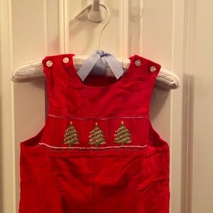 Smocked Red Christmas Longall Christmas Trees 9M